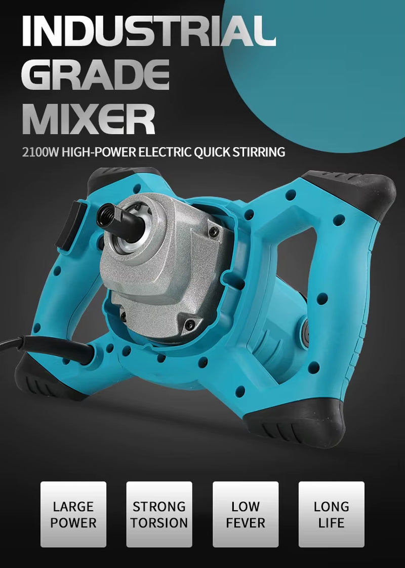 1800W Handheld Electric Mixer Steering Wheel Mixer Power Tools Electric Paddle Mixer